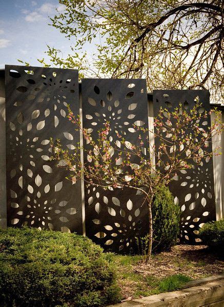 metal art screening to block neighbors house|wall screening ideas for yard.